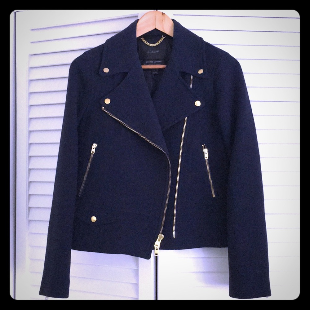 J Crew Double-cloth wool motorcycle jacket, 6